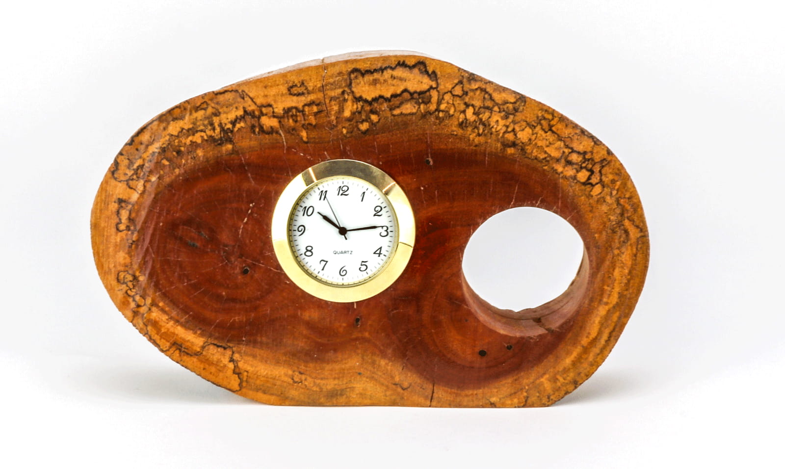 Hand made unique wooden desk clock