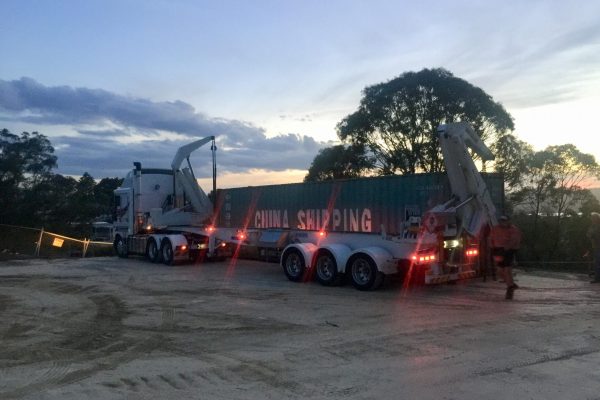 The first container arrives
